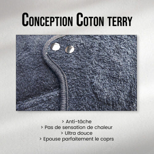 3 protège-slips lavables en coton terry bio (Gamme XS) – Coloris au choix