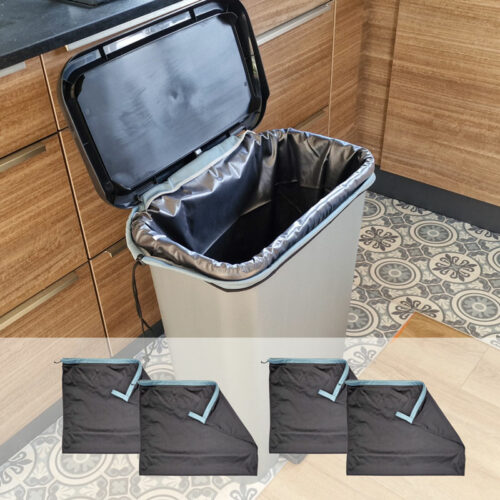 4 Sacs poubelle lavables et réutilisables 75×70 cm (100 L) – Tri des déchets