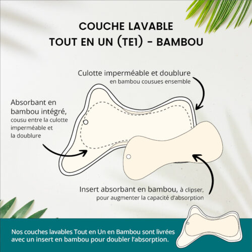 Couche Lavable TE1 (Tout en un) – Bambou