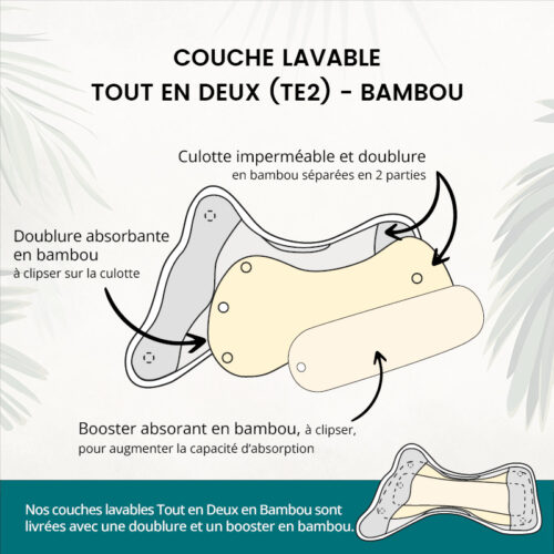 Couche Lavable TE2 (Tout en deux) – Bambou