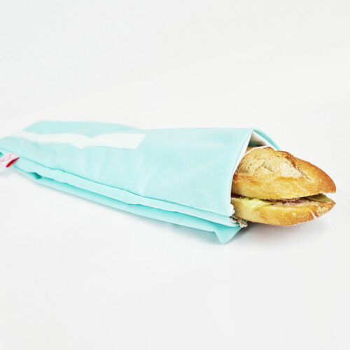 Pochette alimentaire en tissu pour sandwich baguette – Menthe