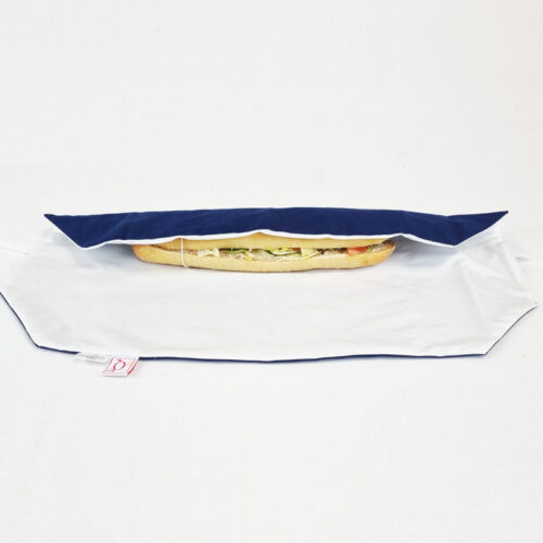 Etui à sandwich lavable en coton enduit – Bleu nuit