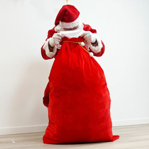 2 hottes Père Noël – Velours épais – 130 X 70 cm