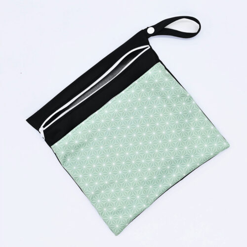 Pochette double (transport culotte menstruelle / serviette lavable) – Asanoha Amande