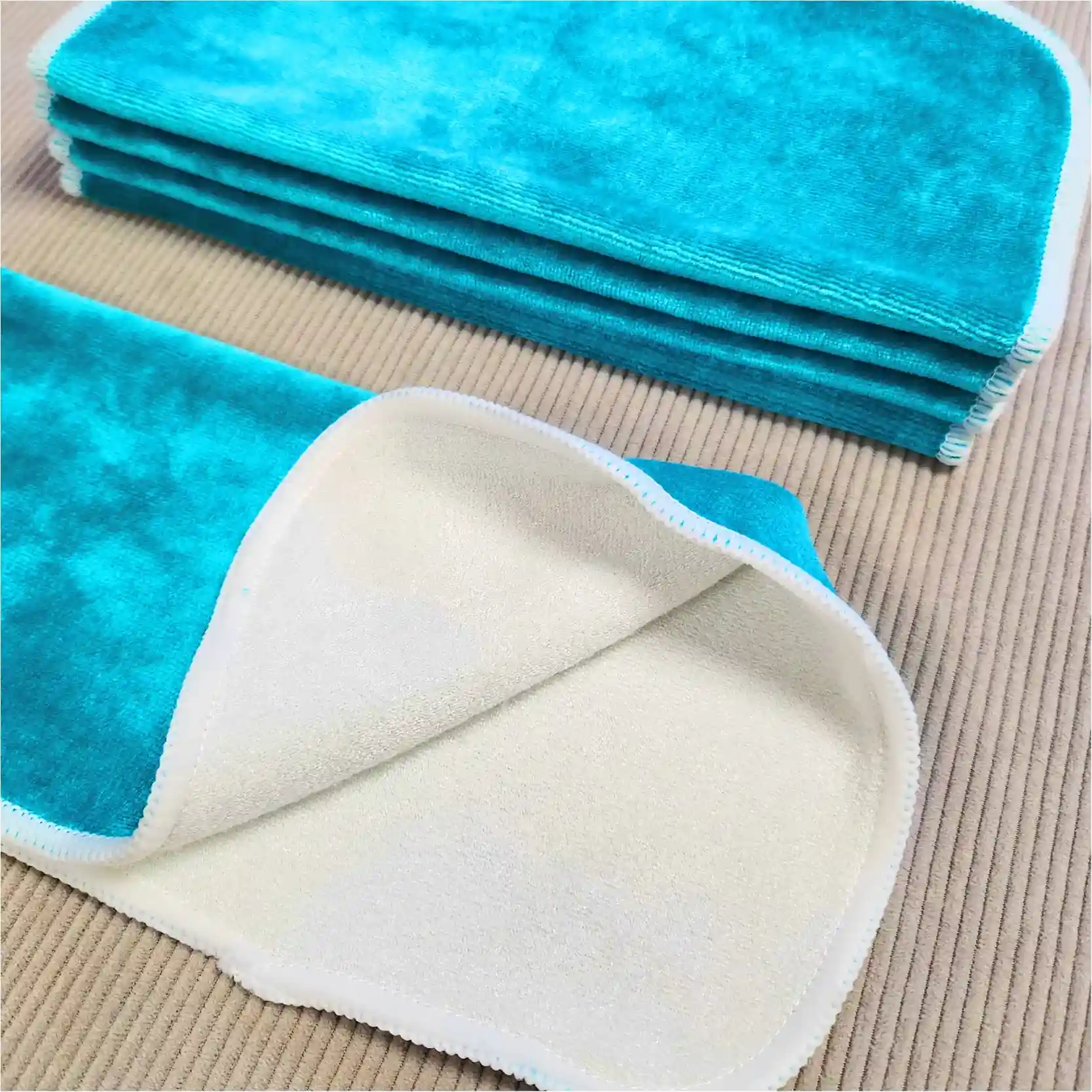 5 grandes lingettes lavables - Velours et viscose de bambou – Image 9