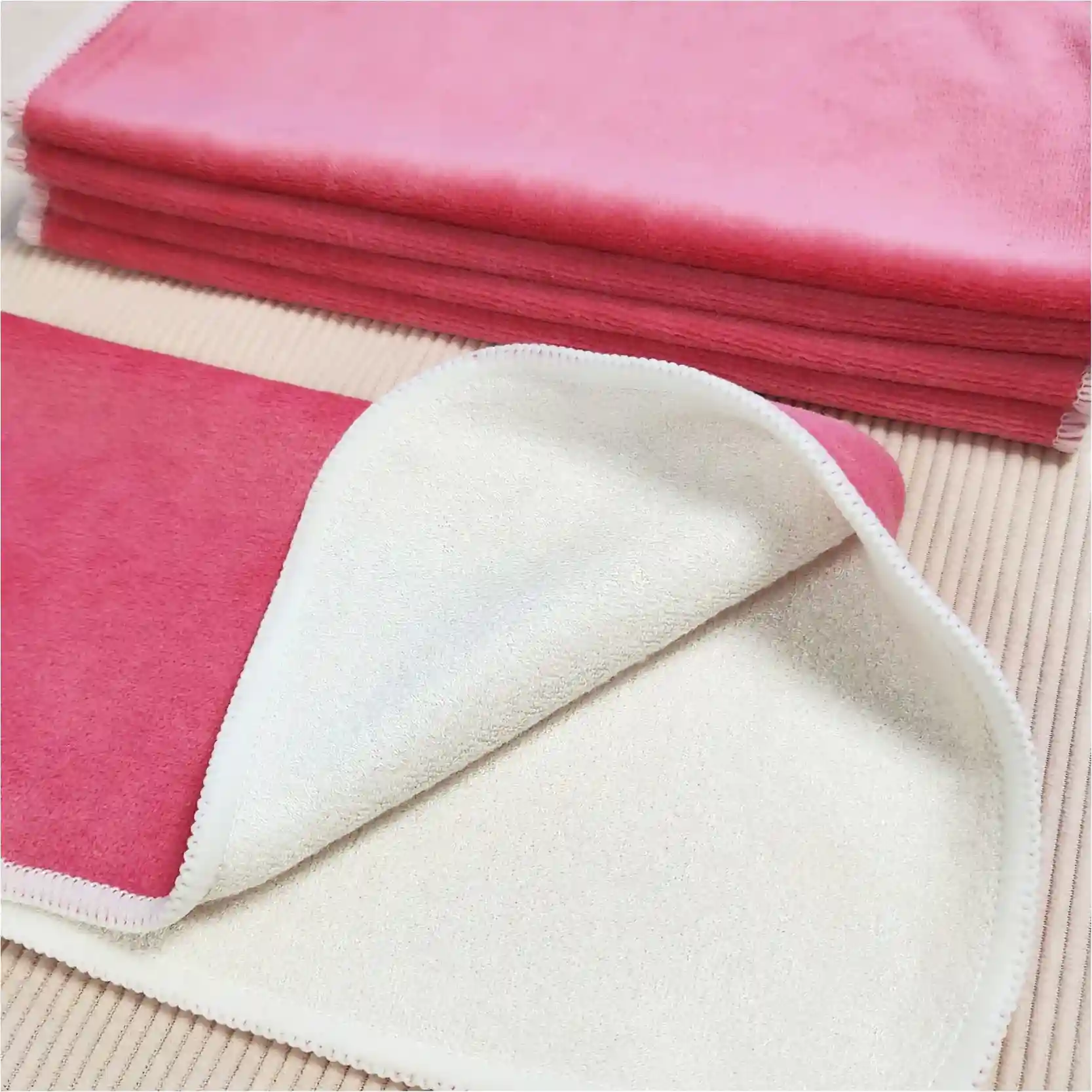 5 grandes lingettes lavables - Velours et viscose de bambou – Image 4