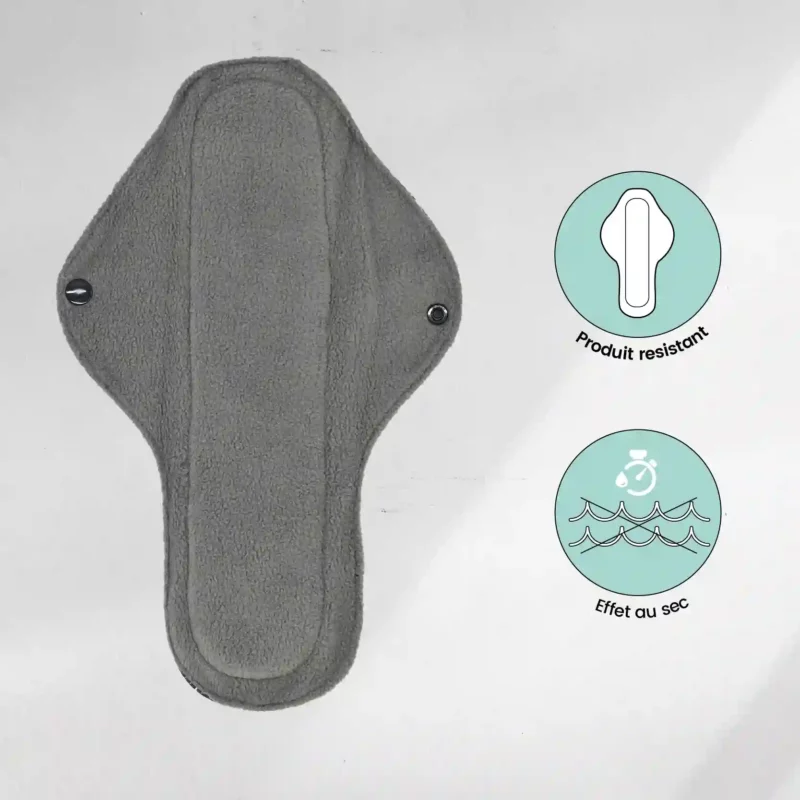 5 serviettes hygiéniques lavables  (Gamme M) - Flux moyen à fort – Image 2