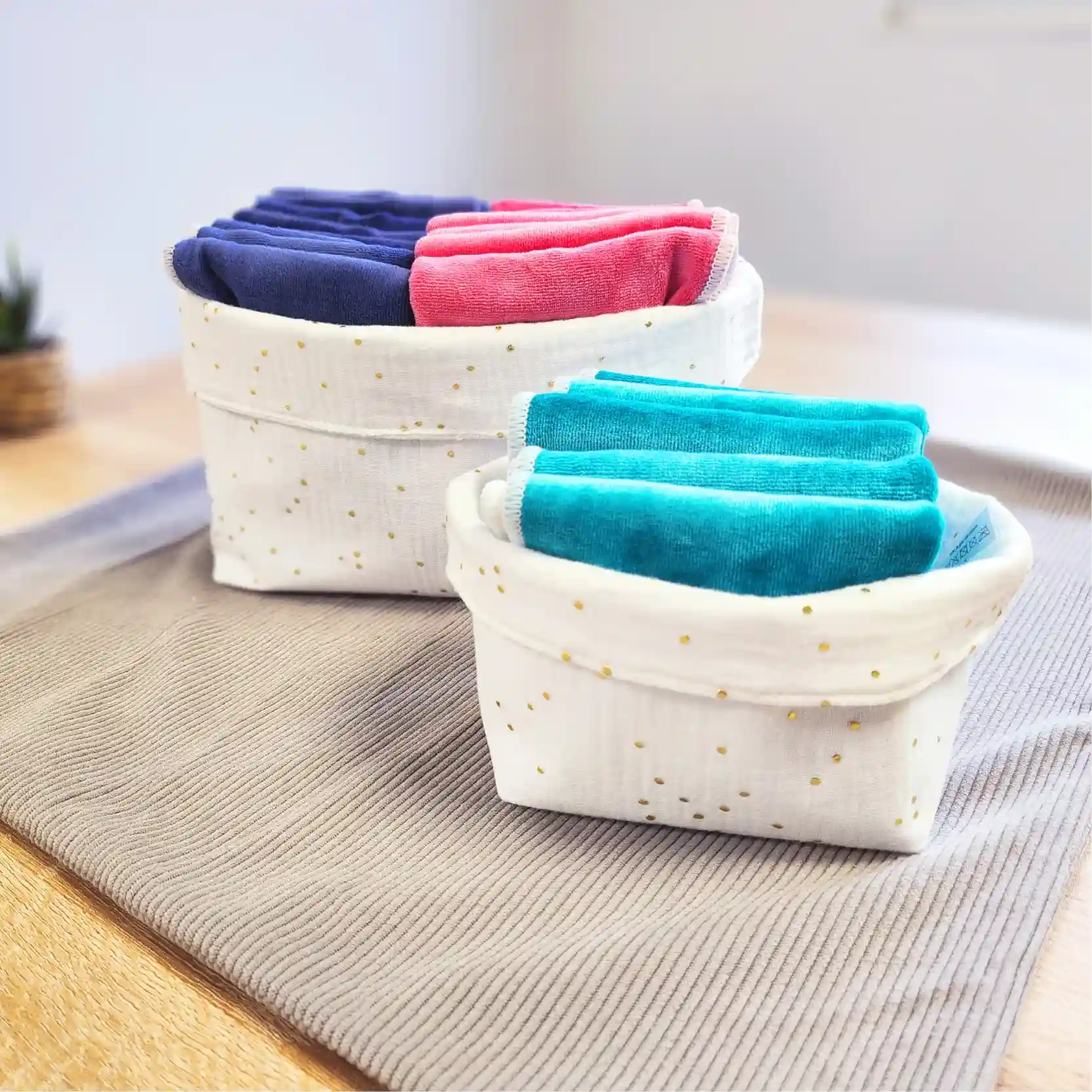 5 grandes lingettes lavables - Velours et viscose de bambou – Image 7