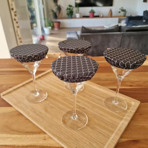 2 Couvre Coupes à dessert – couvre plat en tissu – 10 à 13 cm (XS)