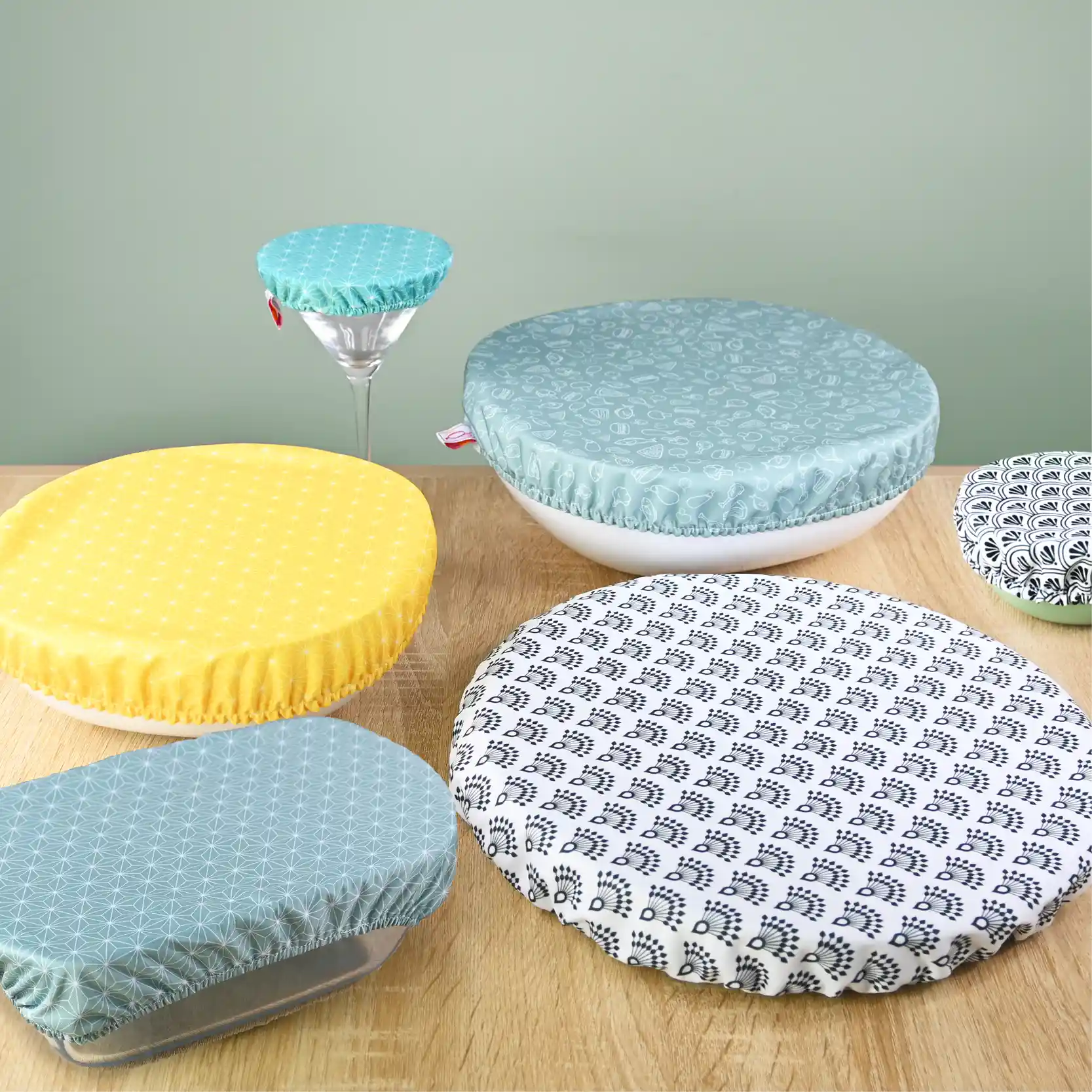 Set de 20 Couvre-plats Zéro Déchet - Charlottes tissu