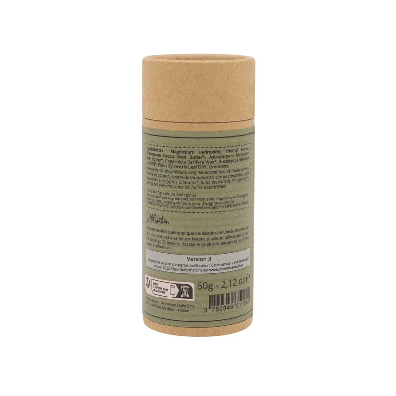 Déodorant solide Comme Avant au beurre de cacao - Eucalyptus et pin sylvestre – Image 2