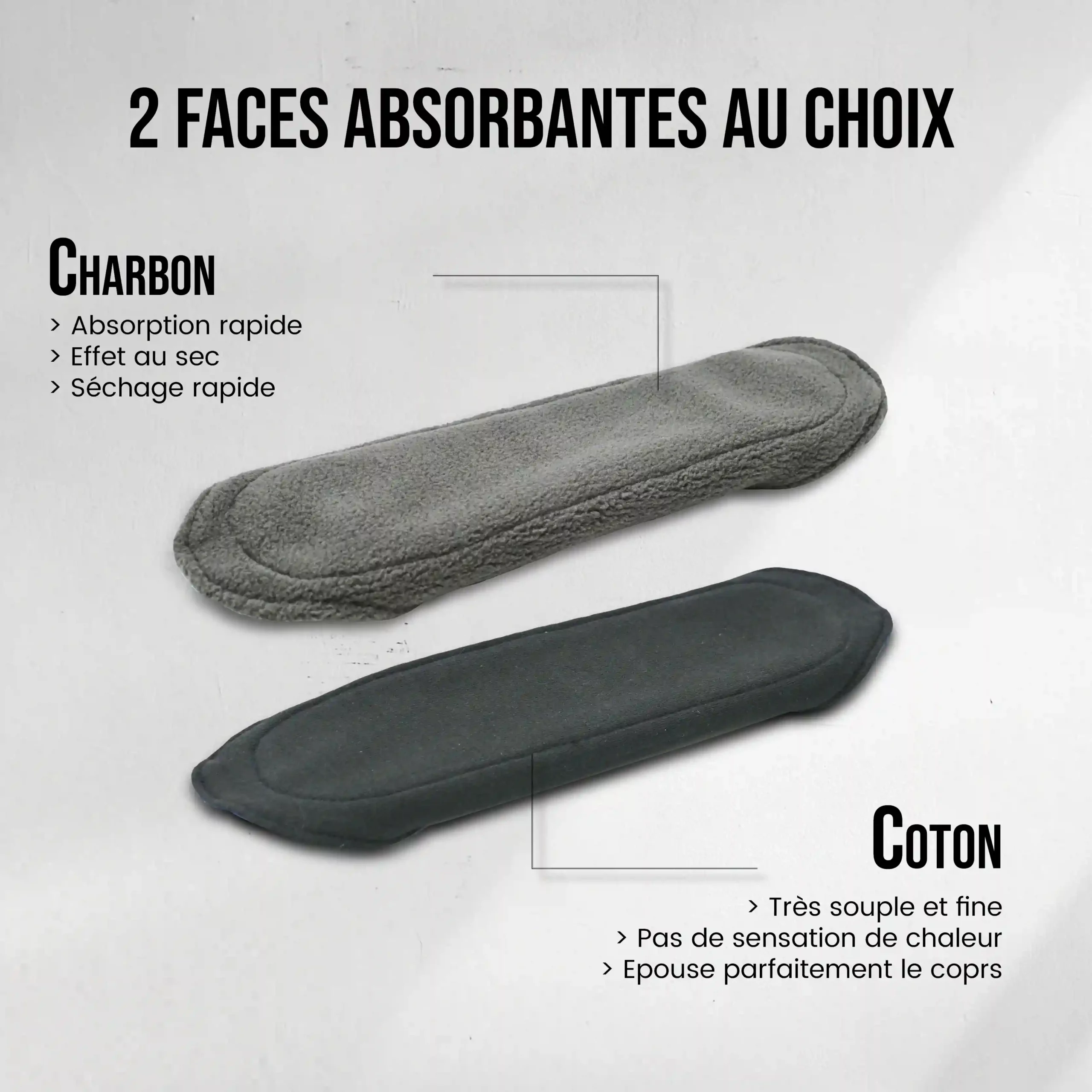 1 serviette hygiénique lavable (Gamme L) pour maternité, nuit – Image 2