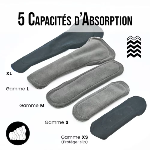 1 serviette hygiénique lavable (Gamme L) pour maternité, nuit