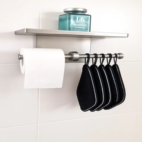 Porte papier toilette double  – Argenté