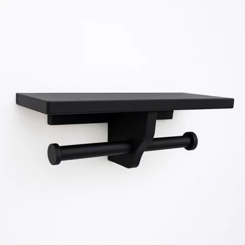 Porte papier toilette double – Noir mat