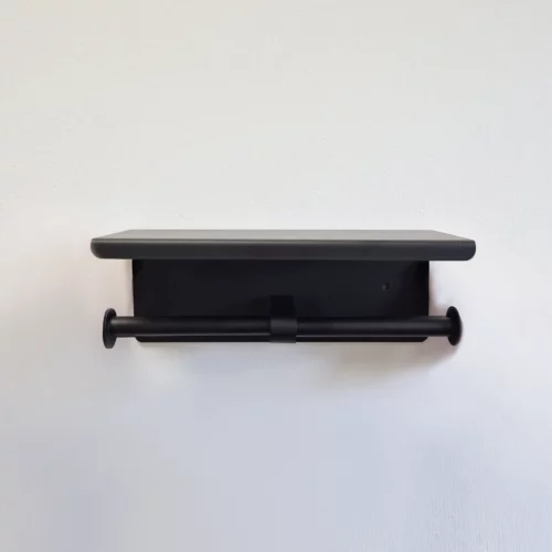 Porte papier toilette double – Noir mat