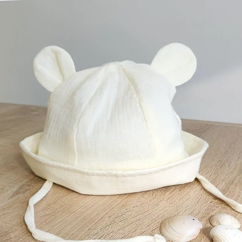 Chapeau de soleil bébé hydrophile en gaze de coton - Coloris au choix – Image 4