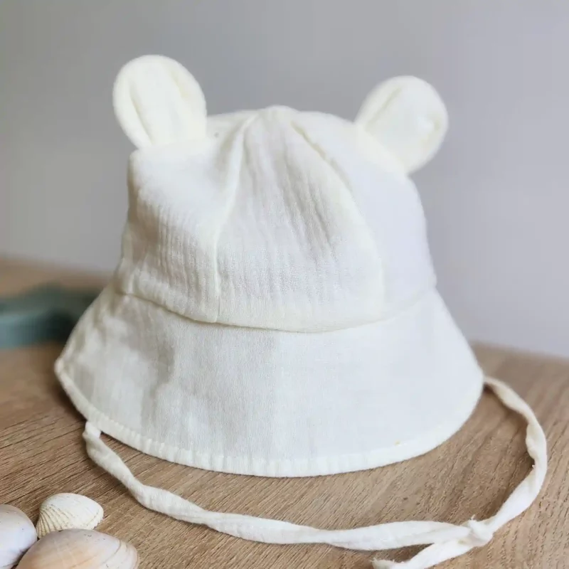 Chapeau de soleil bébé hydrophile en gaze de coton - Coloris au choix – Image 6