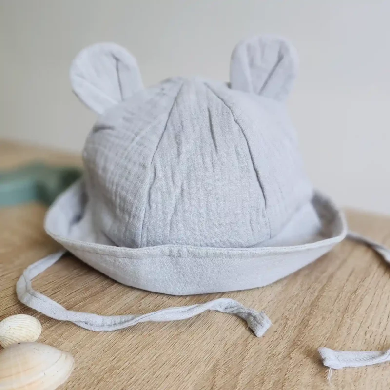 Chapeau de soleil bébé hydrophile en gaze de coton - Coloris au choix – Image 7
