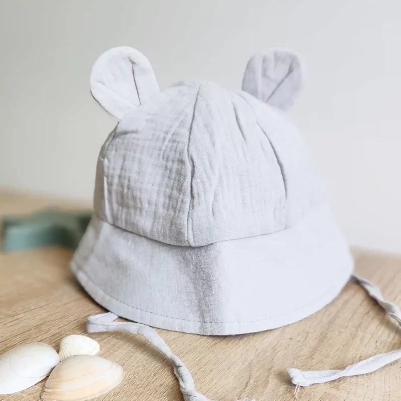Chapeau de soleil bébé hydrophile en gaze de coton - Coloris au choix – Image 8