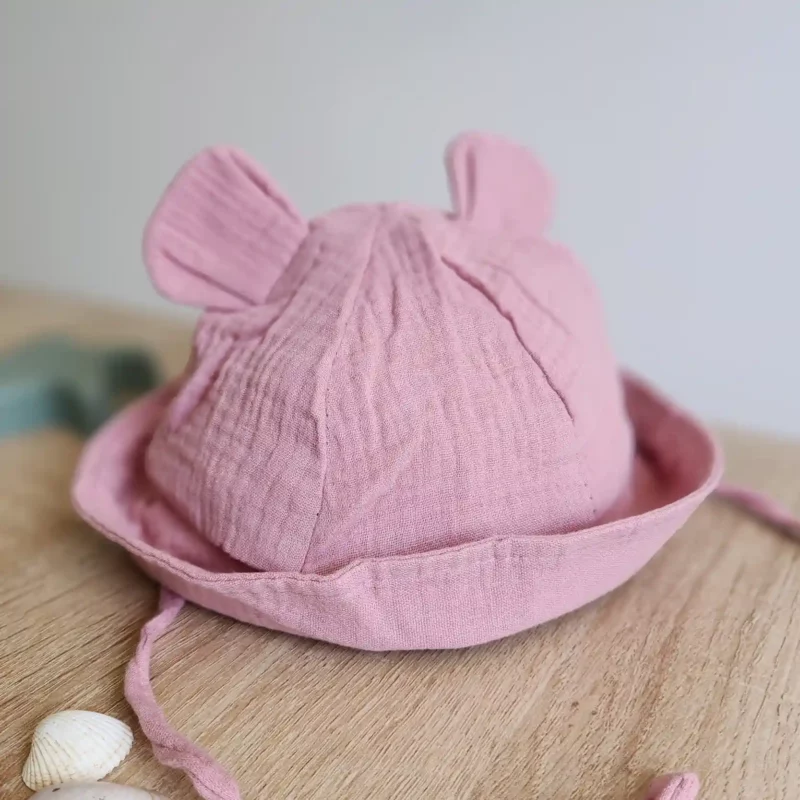 Chapeau de soleil bébé hydrophile en gaze de coton - Coloris au choix – Image 9