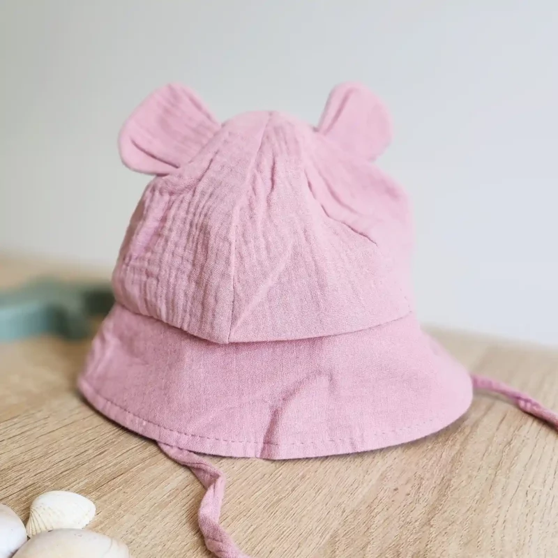 Chapeau de soleil bébé hydrophile en gaze de coton - Coloris au choix – Image 10