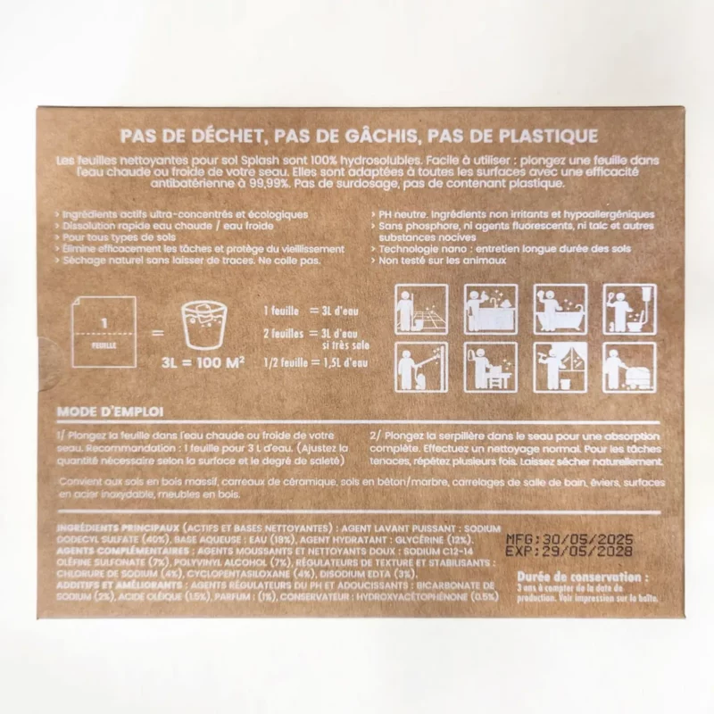 Nettoyant Sol bio en feuilles Splash - 30 feuilles (30 à 60 lavages) – Image 7