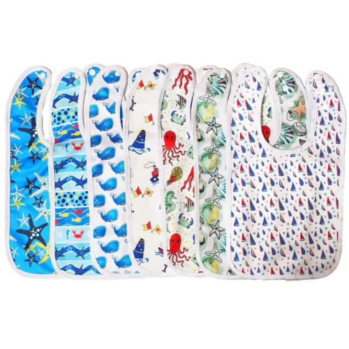 7 Bavoirs imperméables – coloris au choix