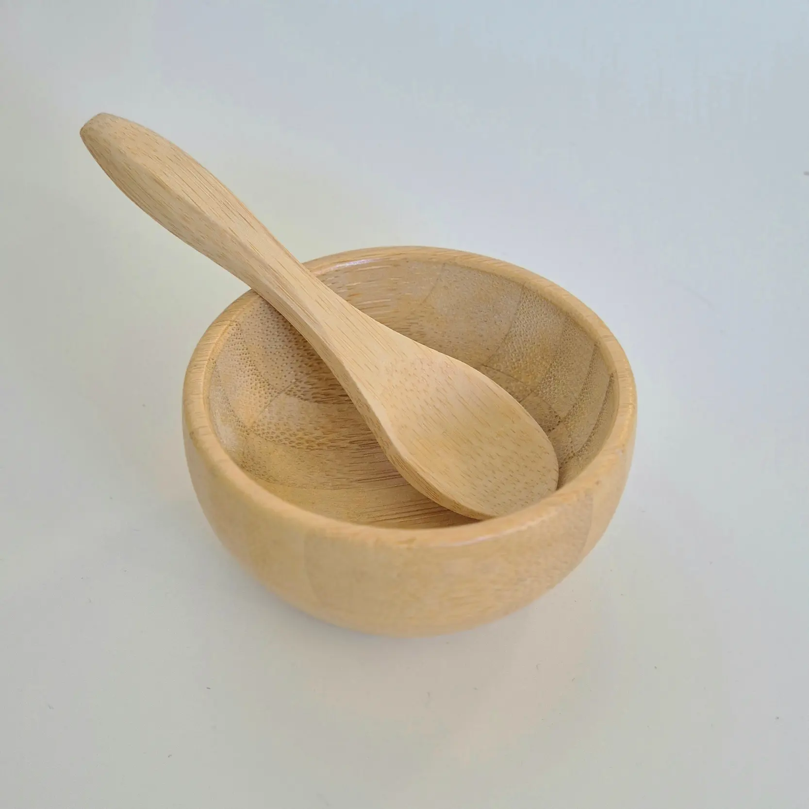 Bol et cuillère en bambou ( Gommage)