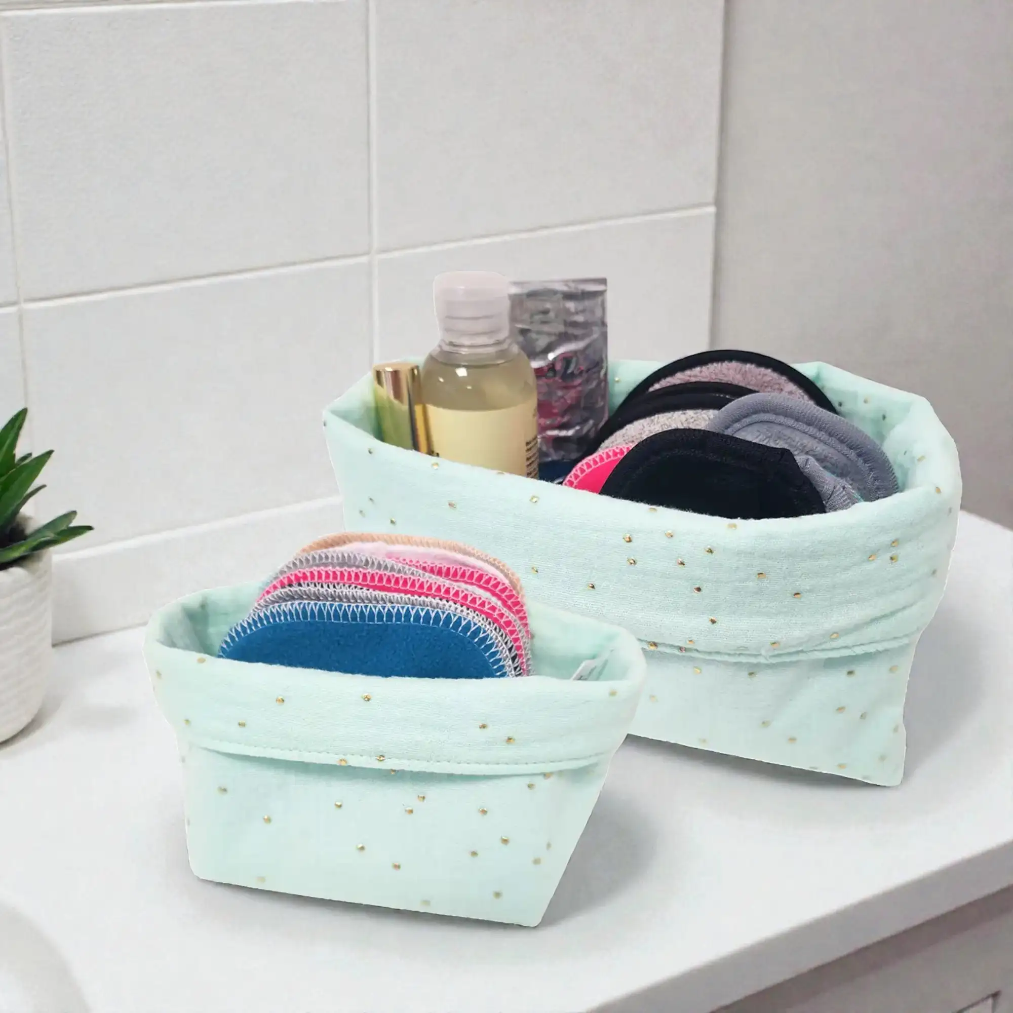 Duo de panières - Double gaze de coton