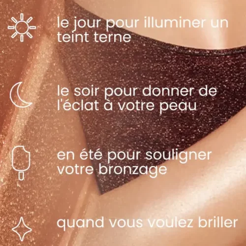 Huile solide pour le corps scintillantes – Au choix